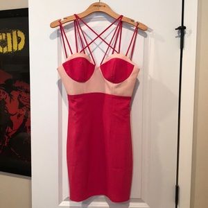 Revolve clothing hot pink harness dress